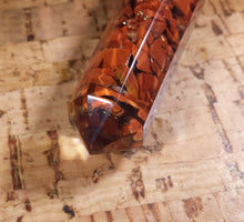 Load image into Gallery viewer, ORGONE RED JASPER Faceted Gemstone Massage Wand Stone Crystal Wand