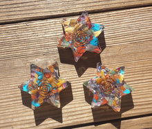 Load image into Gallery viewer, 7 CHAKRA MIXED Orgone Gemstone Star Charging Plate
