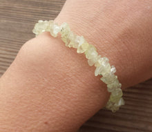 Load image into Gallery viewer, PERIDOT Natural Stone Gemstone Stretchy Chip Bracelet
