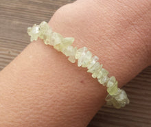 Load image into Gallery viewer, PERIDOT Natural Stone Gemstone Stretchy Chip Bracelet