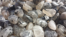 Load image into Gallery viewer, SIX (6) TOURMALATED QUARTZ Tumbled Stones Medium/Large Natural Tumble Stones