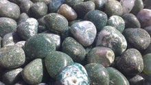 Load image into Gallery viewer, SIX (6)  MOSS AGATE Tumbled Stones Medium/Large Natural Tumble Stones