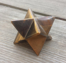 Load image into Gallery viewer, Large (50mm) TIGER EYE Natural Gemstone Merkaba Star (One)