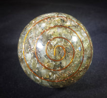 Load image into Gallery viewer, LARGE (60-70mm) LABRADORITE stone Orgone Gemstone Sphere Orgone Sphere