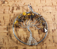 Load image into Gallery viewer, TIGER EYE Tree Of Life Wire Wrapped Pendant Stone Natural Gemstone