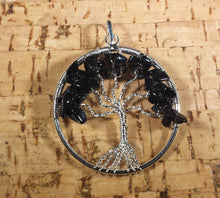Load image into Gallery viewer, BLACK OBSIDIAN Tree Of Life Wire Wrapped Pendant Stone Natural Gemstone