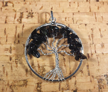 Load image into Gallery viewer, BLACK OBSIDIAN Tree Of Life Wire Wrapped Pendant Stone Natural Gemstone