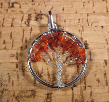 Load image into Gallery viewer, CARNELIAN Tree Of Life Wire Wrapped Pendant Stone Natural Gemstone