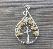 Load image into Gallery viewer, Drop/Peacock Style CITRINE Tree Of Life Wire Wrapped Pendant Stone Natural Gemstone