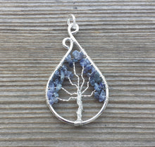 Load image into Gallery viewer, Drop/Peacock Style IOLITE Tree Of Life Wire Wrapped Pendant Stone Natural Gemstone
