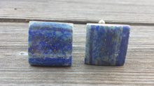 Load image into Gallery viewer, LAPIS LAZULI SQUARE Natural Gemstone Cufflinks Stone Cuff Links