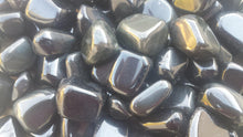 Load image into Gallery viewer, THREE (3) OBSIDIAN Tumbled Stones Medium/Large Natural Tumble Stones