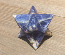 Load image into Gallery viewer, Large (50mm) SODALITE Natural Gemstone Merkaba Star (One)