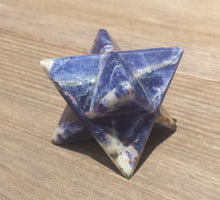 Load image into Gallery viewer, Large (50mm) SODALITE Natural Gemstone Merkaba Star (One)