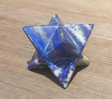 Load image into Gallery viewer, Large (50mm) LAPIS LAZUI Natural Gemstone Merkaba Star (One)