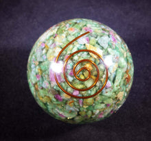 Load image into Gallery viewer, Medium (40-50mm) RUBY IN FUCHSITE Orgone Gemstone Sphere Orgone Sphere