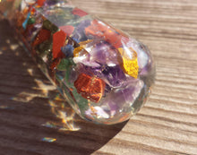 Load image into Gallery viewer, NATURAL ORGONE  7 CHAKRA Mixed Faceted Gemstone Massage Wand Stone Crystal Wand