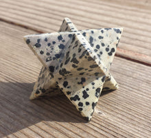 Load image into Gallery viewer, Large (50mm) DALMATIAN JASPER Natural Gemstone Merkaba Star (One)