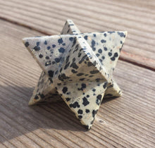Load image into Gallery viewer, Large (50mm) DALMATIAN JASPER Natural Gemstone Merkaba Star (One)