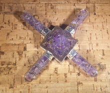 Load image into Gallery viewer, AMETHYST ORGONE 4 Point Gemstone Energy Generator
