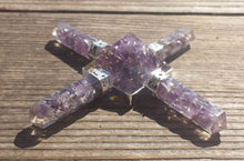 Load image into Gallery viewer, AMETHYST ORGONE 4 Point Gemstone Energy Generator