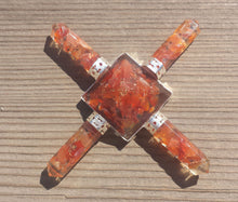 Load image into Gallery viewer, CARNELIAN ORGONE 4 Point Gemstone Energy Generator