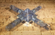 Load image into Gallery viewer, BLUE AVENTURINE ORGONE 4 Point Gemstone Energy Generator