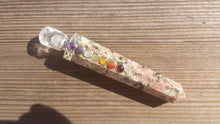 Load image into Gallery viewer, GRANITE 2 Piece Chakra Wand with Quartz Skull [1]