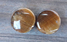 Load image into Gallery viewer, Pair of Real TIGER EYE Plugs Gauges Body Jewelry Double Flared - Pick Size