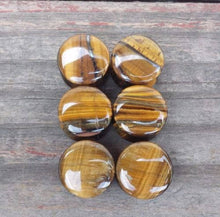 Load image into Gallery viewer, Pair of Real TIGER EYE Plugs Gauges Body Jewelry Double Flared - Pick Size