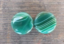 Load image into Gallery viewer, Pair of Real GREEN AGATE Plugs Gauges Body Jewelry Double Flared - Pick Size