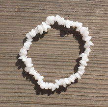 Load image into Gallery viewer, WHITE AGATE Natural Stone Gemstone Stretchy Chip Bracelet