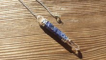 Load image into Gallery viewer, Natural SODALITE Gemstone 3 Stone Wand Pendulum (One)