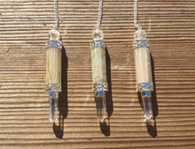 Load image into Gallery viewer, Natural CHRYSOBERYL Gemstone 3 Stone Wand Pendulum (One)