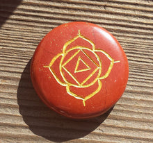Load image into Gallery viewer, 7 CHAKRA Gemstone Engraved Disk Set