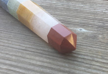 Load image into Gallery viewer, 7 CHAKRA BONDED Natural Gemstone Double Terminated Wand