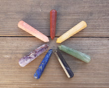 Load image into Gallery viewer, 7 CHAKRA Natural Faceted Wand Set
