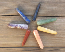Load image into Gallery viewer, 7 CHAKRA Natural Faceted Wand Set
