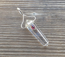 Load image into Gallery viewer, Natural CLEAR QUARTZ And GARNET Crystal D - Point Pendant Gemstone
