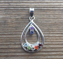 Load image into Gallery viewer, STERLING SILVER .925 PURE Silver Double Drop Chakra Pendant