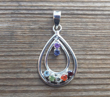 Load image into Gallery viewer, STERLING SILVER .925 PURE Silver Double Drop Chakra Pendant
