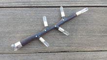 Load image into Gallery viewer, Rosewood Tree Inspired Wand with Clear Quartz Points