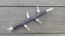 Load image into Gallery viewer, Rosewood Tree Inspired Wand with Clear Quartz Points