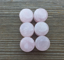 Load image into Gallery viewer, Pair of Real ROSE QUARTZ Plugs Gauges Body Jewelry Double Flared - Pick Size