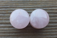 Load image into Gallery viewer, Pair of Real ROSE QUARTZ Plugs Gauges Body Jewelry Double Flared - Pick Size