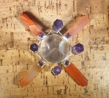 Load image into Gallery viewer, CARNELIAN AND AMETHYST Antenna Environment Energy Generator With Garnet Accents