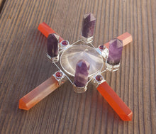 Load image into Gallery viewer, CARNELIAN AND AMETHYST Antenna Environment Energy Generator With Garnet Accents