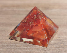 Load image into Gallery viewer, Small (25-30mm) CARNELIAN Orgone Gemstone Pyramid Small Pyramid Orgone