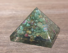 Load image into Gallery viewer, Small (25-30mm) RUBY IN FUCHSITE Orgone Gemstone Pyramid Small Pyramid Orgone