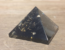 Load image into Gallery viewer, Small (25-30mm) BLACK TOURMALINE Orgone Gemstone Pyramid Small Pyramid Orgone